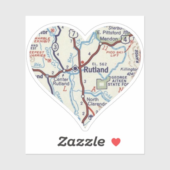 Adesivo Love Rutland Vermont (Folha)