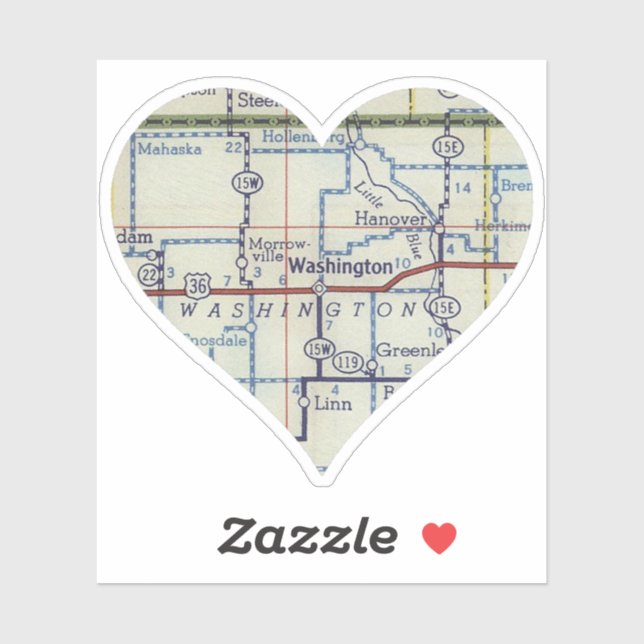Adesivo Love Washington Kansas (Folha)