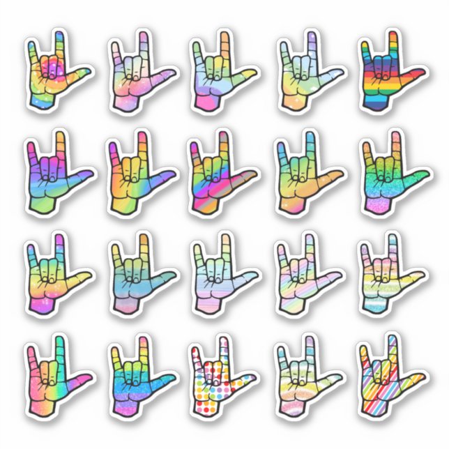 Adesivo Love You Loudly – ASL Sticker for Every Heart (Frente)