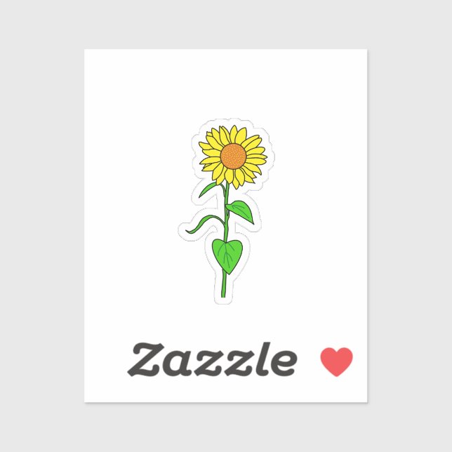 Adesivo Lovely Sunflower Custom-Cut Vinyl Sticker (Folha)