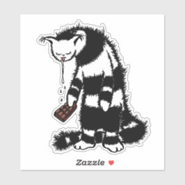 Adesivo Lover De Chocolate Engraçado - Gato De Gato De Gri