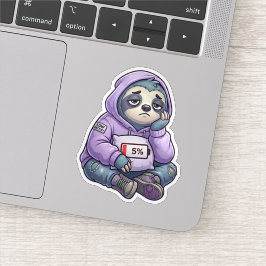 Adesivo Low Battery Sloth Cute Burnout Mood Sticker