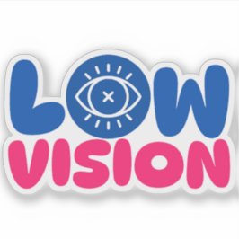Adesivo Low Vision - blue and pink