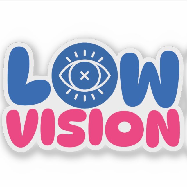 Adesivo Low Vision - blue and pink (Frente)