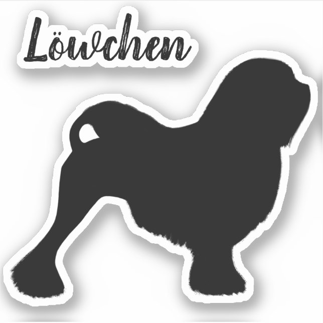 Adesivo Lowchen Dog Silhout Vinyl Decal (Frente)