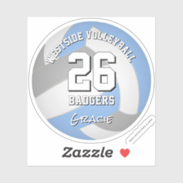 Adesivo lt blue cinza voleibol clube cores nome do atleta