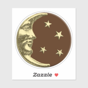 Adesivo Lua e estrelas do art deco - castanho chocolate &