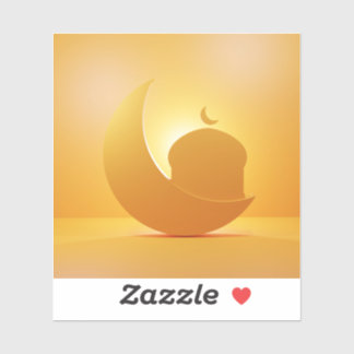 Adesivo lua e ornamento da mesquita brilhantes