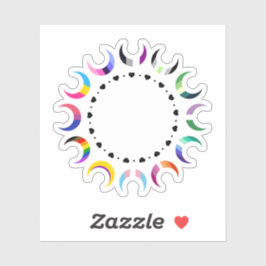 Adesivo Luas do Orgulho Crescente e Anel Cardíaco