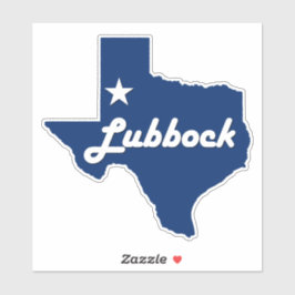 Adesivo Lubbock, Texas Lone Star State Map