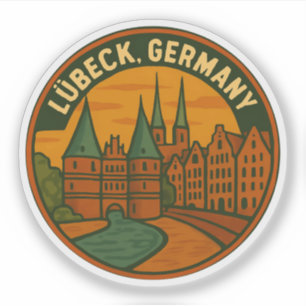 Adesivo Lübeck Alemanha Holstentor Arte