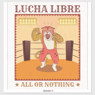 Adesivo Lucha Libre Mask Retro Sports Poster Art