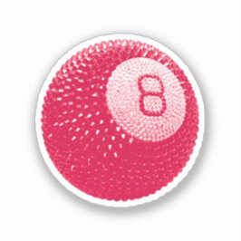 Adesivo Lucky Disco 8 Rosa, Bola de Disco Lucky, Arte Funk