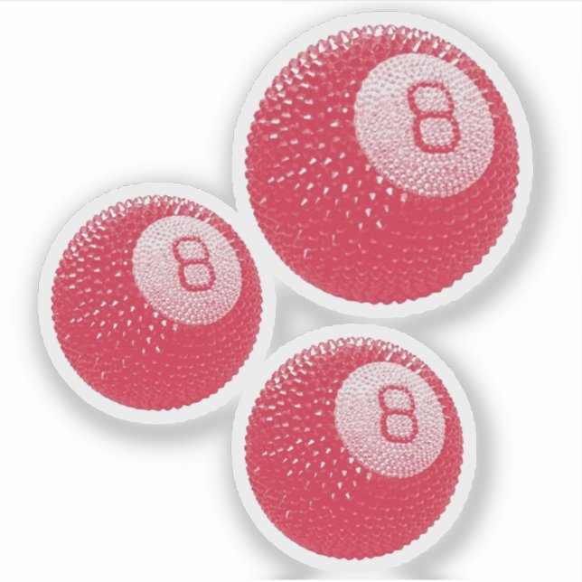 Adesivo Lucky Disco 8 Rosa, Lucky Disco Ball, Arte Funky (Frente)