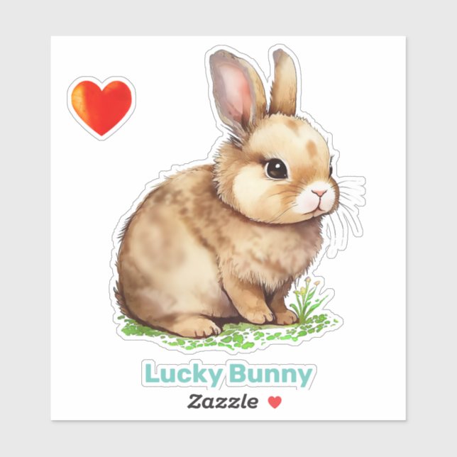 Adesivo Lucky Easter Bunny e Heart Sticker (Folha)