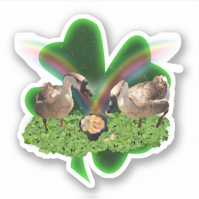 Adesivo Lucky Geese St. Patrick's Day (Frente)