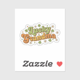 Adesivo Lucky Grandma Retro 70s Groovy Script Flower 