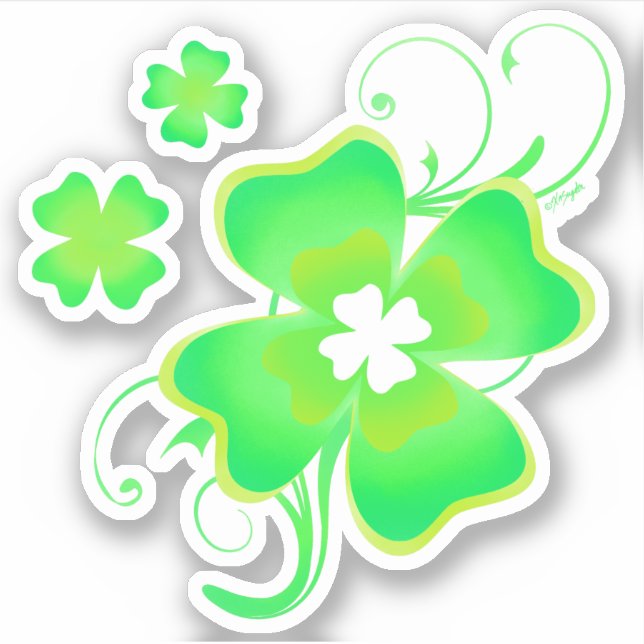 Adesivo Lucky Irish Four Leaf Clover (Frente)