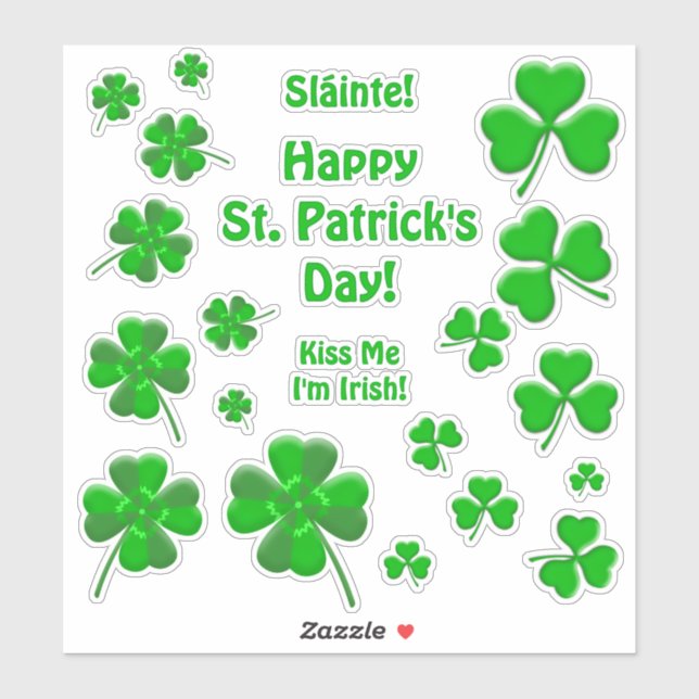 Adesivo Lucky Irish Shamrocks Personalized (Folha)