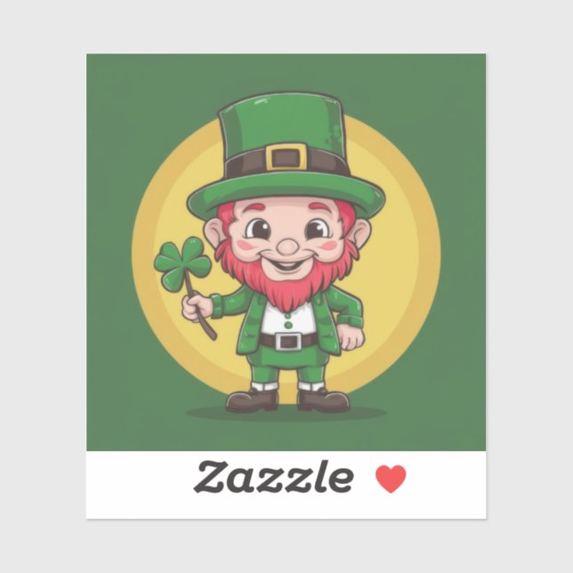Adesivo Lucky Leprechaun e Trevo (Folha)