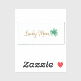 Adesivo Lucky Mom Elegant Script Heart Shamrock St Patrick