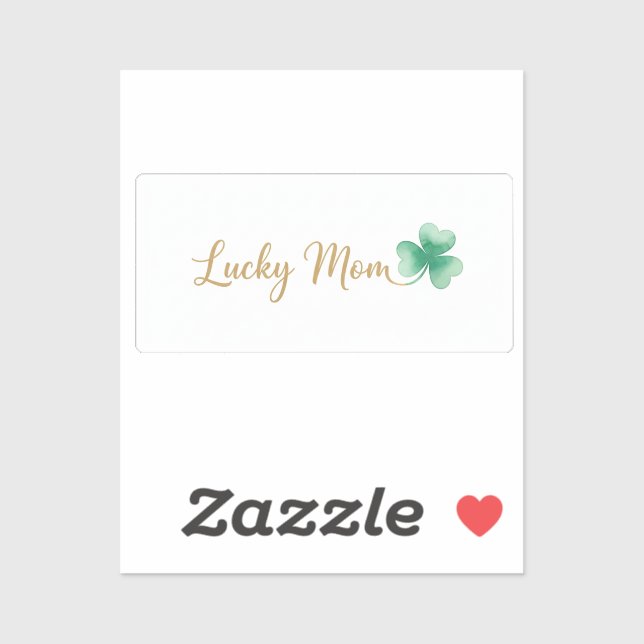 Adesivo Lucky Mom Elegant Script Heart Shamrock St Patrick (Folha)