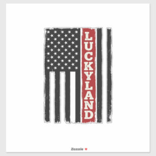 Adesivo Luckyland Bandeira Patriótica Vertical Vintage