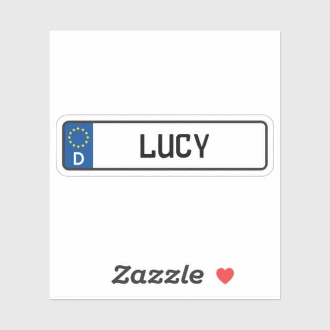 Adesivo Lucy German Car Licate Plate (Folha)