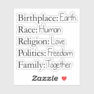 Adesivo Lugar de nascimento: Terra