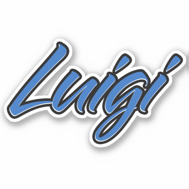 Adesivo Luigi Name blue Aufkleber Sticker Stickerset (Frente)