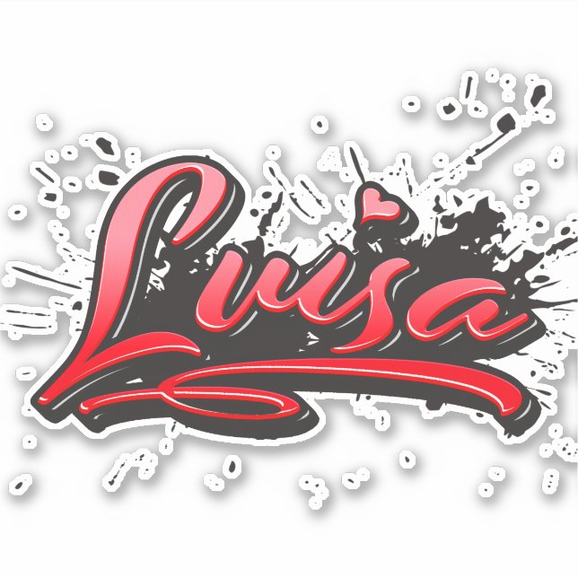Adesivo Luisa red Heart Graffiti Aufkleber Sticker (Frente)