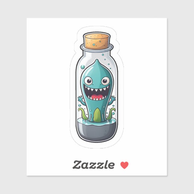 Adesivo Lula de Monstro em um Jar (Folha)