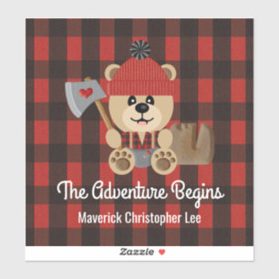 Adesivo Lumberjack Bear Começa A Aventura