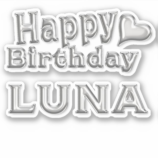 Adesivo Luna Happy Birthday silver Aufkleber Sticker (Frente)