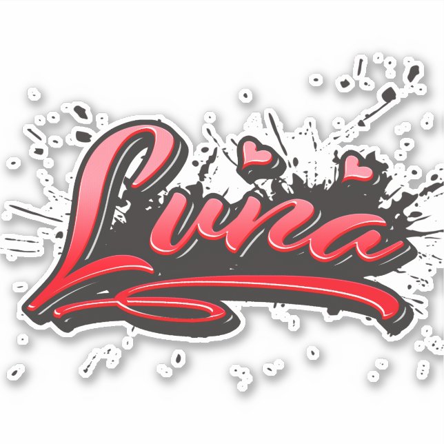 Adesivo Luna red Heart Graffiti Aufkleber Sticker (Frente)