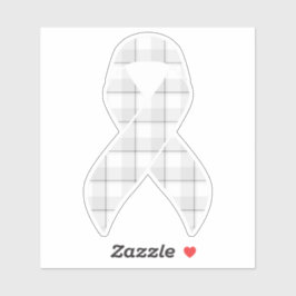 Adesivo Lung Cancer Awareness Plaid Ribbon Gray