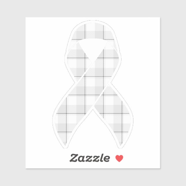 Adesivo Lung Cancer Awareness Plaid Ribbon Gray (Folha)