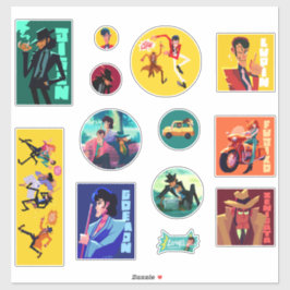 Adesivo Lupin III 12 sticker set