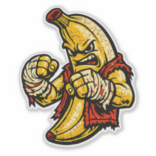 Adesivo Lutador de Banana — Street Fighter Retro Vintage