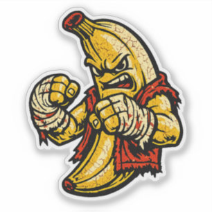 Adesivo Lutador de Banana — Street Fighter Retro Vintage