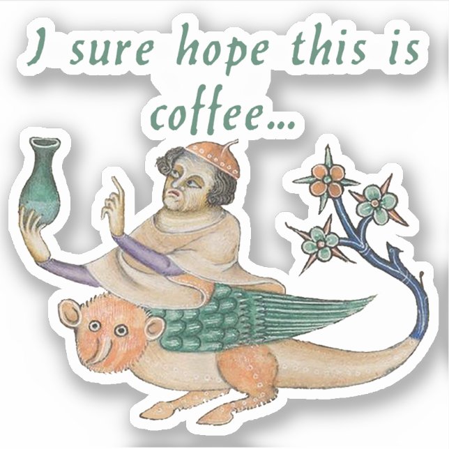Adesivo Luttrell Psalter "Café" Vinil Stickers (Frente)