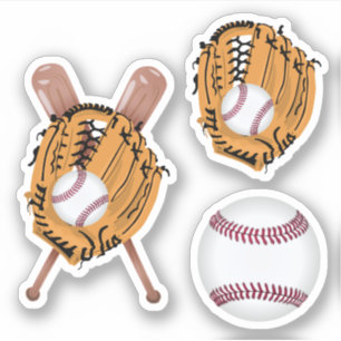 Adesivo Luva de basebol e basebol