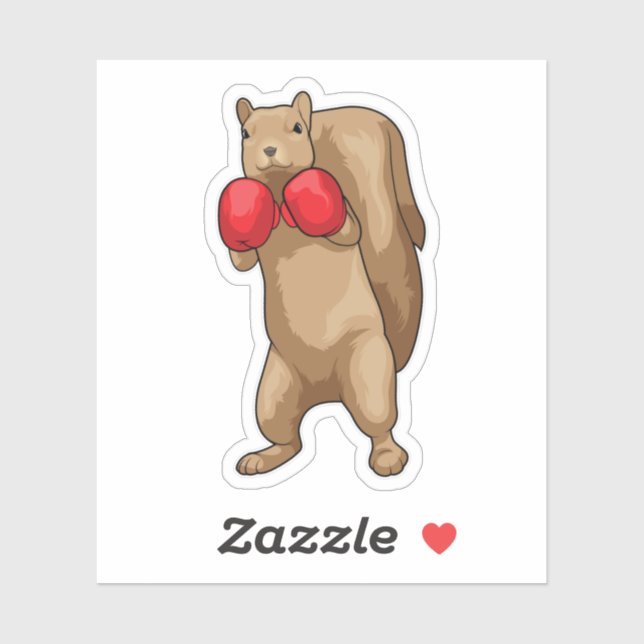 Adesivo Luvas de boxe de esquilo (Folha)