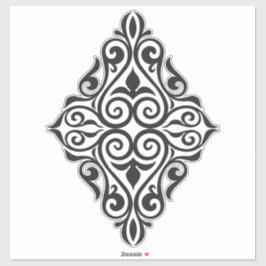 Adesivo Luxury Vintage Floral Frame Decorative Art