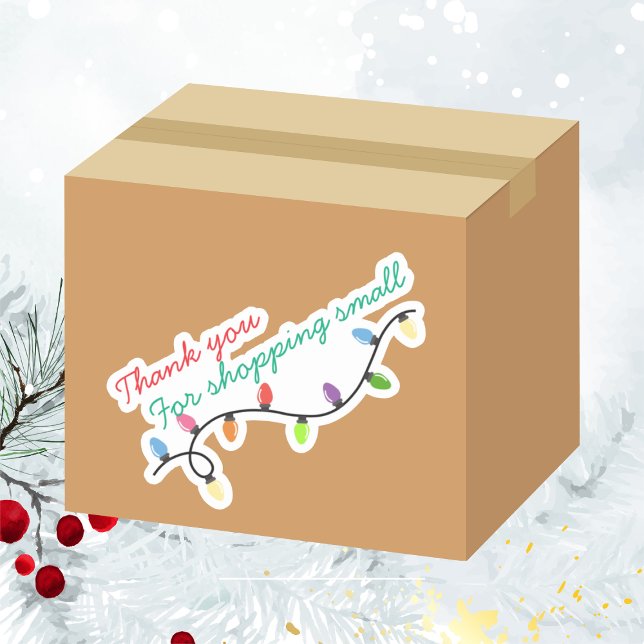Adesivo Luzes de Natal Obrigado por comprar pequenas (Criador carregado)