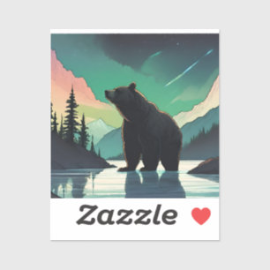 Adesivo Luzes nortes de aurora aurora do urso pardo Juneau