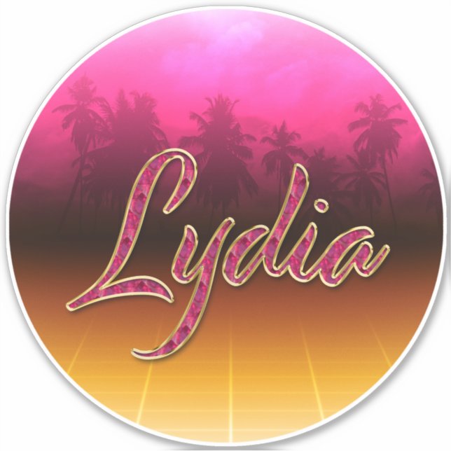 Adesivo Lydia Vorname Name golden pink Aufkleber Sticker (Frente)