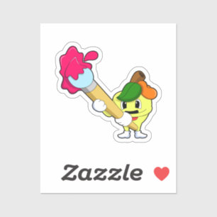 Adesivo Maçã como Pintor com Pintor