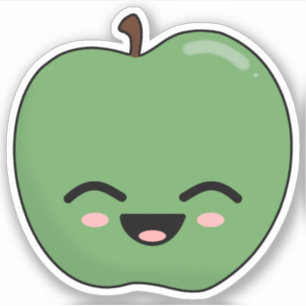 Adesivo Maçã Verde Feliz