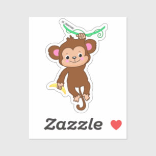 Adesivo Macaco Captando Uma Banana